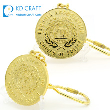 Hochwertige personalisierte benutzerdefinierte Metall geprägte Logo 3D National Country Georgia Association Chiefs Challenge Coin Schlüsselanhänger